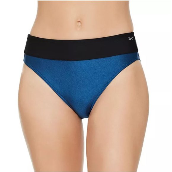 Reebok Sparkling Night Strappy Back Tankini Top & Banded Bikini Bottom Set S - Picture 4 of 9